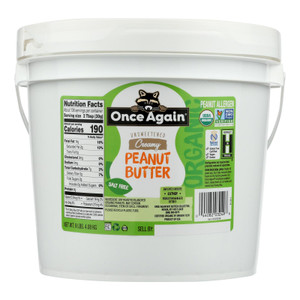 Once Again Organic Creamy Peanut Butter No Salt - Single Bulk Item - 9lb Once Again Organic Creamy Peanut Butter No Salt - Single Bulk Item - 9lb