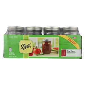 Ball Canning Mason Canning Jar Set 16oz Pint - Case Of 1 - 12 Count Ball Canning Mason Canning Jar Set 16oz Pint - Case Of 1 - 12 Count