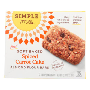Simple Mills - Bar Sft Baked Spce Cartcake - Case Of 6 - 5.99 Oz Simple Mills - Bar Sft Baked Spce Cartcake - Case Of 6 - 5.99 Oz