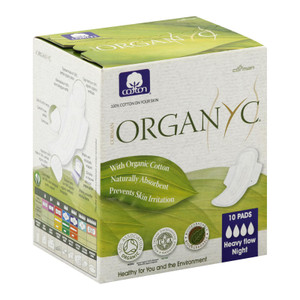 Organyc - Pads Night Ctn Fold W/wng - 1 Each - 10 Ct Organyc - Pads Night Ctn Fold W/wng - 1 Each - 10 Ct