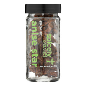 Spicely Organics - Organic Anise Star - Whole - Case Of 3 - 0.5 Oz. Spicely Organics - Organic Anise Star - Whole - Case Of 3 - 0.5 Oz.
