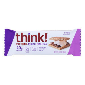 Think! Thin Protein And Fiber Bar - S'mores - Case Of 10 - 1.41 Oz Think! Thin Protein And Fiber Bar - S'mores - Case Of 10 - 1.41 Oz