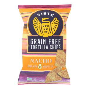 Siete Tortilla Chip - Nacho - Case Of 12 - 5 Oz Siete Tortilla Chip - Nacho - Case Of 12 - 5 Oz