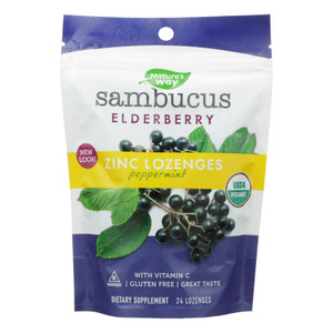Nature's Way Sambucus Mint Flavored Zinc Lozenges - 1 Each - 24 Ct Nature's Way Sambucus Mint Flavored Zinc Lozenges - 1 Each - 24 Ct