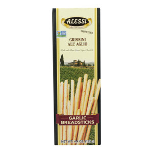 Alessi - Breadsticks - Garlic - Case Of 6 - 4.4 Oz Alessi - Breadsticks - Garlic - Case Of 6 - 4.4 Oz
