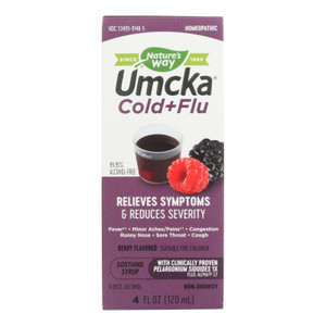 Nature's Way - Umcka Cold And Flu Sugar-free Syrup Berry - 4 Fl Oz Nature's Way - Umcka Cold And Flu Sugar-free Syrup Berry - 4 Fl Oz