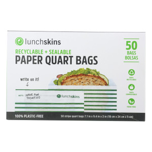 Lunchskins - Paper Sandwich Bags - Green Stripe - Case Of 12 - 50 Count Lunchskins - Paper Sandwich Bags - Green Stripe - Case Of 12 - 50 Count