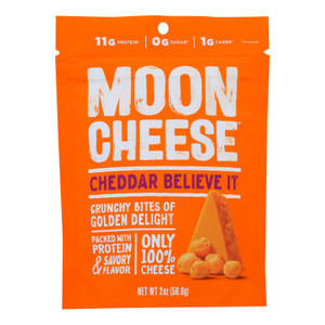 Moon Cheese's Cheddar Dehydrated Cheese Snack - Case Of 12 - 2 Oz Moon Cheese's Cheddar Dehydrated Cheese Snack - Case Of 12 - 2 Oz