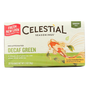Celestial Seasonings Green Tea Caffeine Free - 20 Tea Bags - Case Of 6 Celestial Seasonings Green Tea Caffeine Free - 20 Tea Bags - Case Of 6