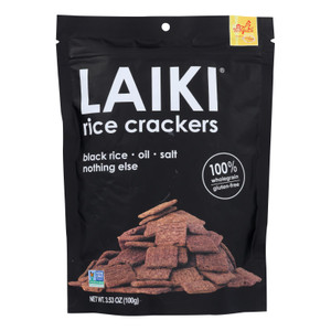Laiki Rice Crackers - Black - Case Of 8 - 3.5 Oz. Laiki Rice Crackers - Black - Case Of 8 - 3.5 Oz.