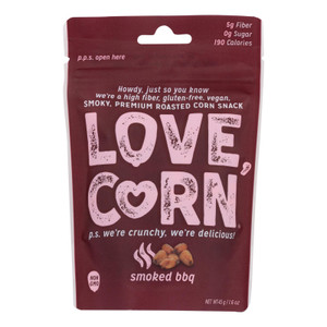 Love Corn - Roasted Corn Bbq - Case Of 10 - 1.6 Oz Love Corn - Roasted Corn Bbq - Case Of 10 - 1.6 Oz