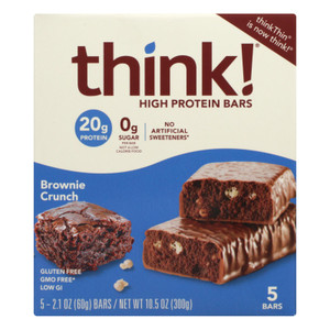 Think! Thin Brownie Crunch High Protein Bars - Case Of 6 - 5/2.1 Oz Think! Thin Brownie Crunch High Protein Bars - Case Of 6 - 5/2.1 Oz