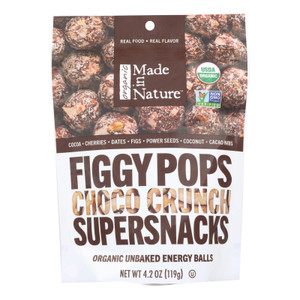 Made In Nature Figgy Pops - Choco Crunch - Case Of 6 - 4.2 Oz Made In Nature Figgy Pops - Choco Crunch - Case Of 6 - 4.2 Oz