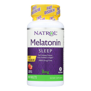 Natrol Melatonin Fast Dissolve Strawberry - 3 Mg - 90 Tablets Natrol Melatonin Fast Dissolve Strawberry - 3 Mg - 90 Tablets