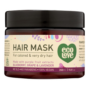 Ecolove Hair Mask - Purple Fruit Hair Mask For Colored And Very Dry Hair  - Case Of 1 - 11.8 Oz. Ecolove Hair Mask - Purple Fruit Hair Mask For Colored And Very Dry Hair  - Case Of 1 - 11.8 Oz.