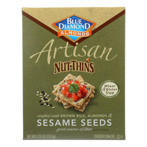 Blue Diamond - Artesion Nut Thins - Sesame Seed - Case Of 12 - 4.25 Oz. Blue Diamond - Artesion Nut Thins - Sesame Seed - Case Of 12 - 4.25 Oz.