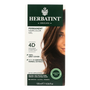 Herbatint Permanent Herbal Haircolour Gel 4d Golden Chestnut - 135 Ml Herbatint Permanent Herbal Haircolour Gel 4d Golden Chestnut - 135 Ml