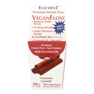 Eco-dent Veganfloss Premium Dental Floss Cinnamon - 100 Yards - Case Of 6 Eco-dent Veganfloss Premium Dental Floss Cinnamon - 100 Yards - Case Of 6