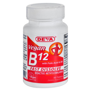 Deva Vegan Vitamins - B12 Sublingual - 90 Sublingual Tablets Deva Vegan Vitamins - B12 Sublingual - 90 Sublingual Tablets