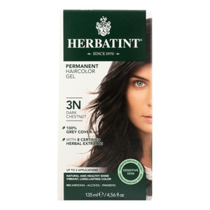 Herbatint Permanent Herbal Haircolour Gel 3n Dark Chestnut - 135 Ml Herbatint Permanent Herbal Haircolour Gel 3n Dark Chestnut - 135 Ml