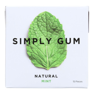 Simply Gum All Natural Gum - Mint - Case Of 12 - 15 Count Simply Gum All Natural Gum - Mint - Case Of 12 - 15 Count