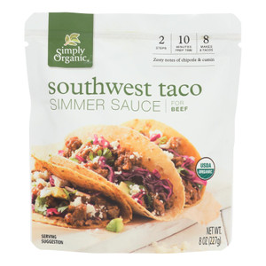 Simply Organic Simmer Sauce - Organic - Southwest Taco - Case Of 6 - 8 Oz Simply Organic Simmer Sauce - Organic - Southwest Taco - Case Of 6 - 8 Oz