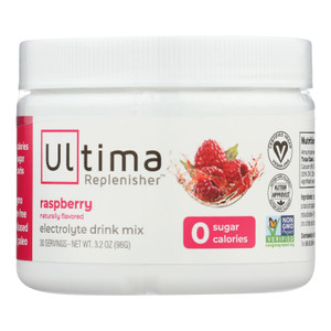 Ultima Replenisher Electrolyte Powder - Raspberry - Can - 3.4 Oz Ultima Replenisher Electrolyte Powder - Raspberry - Can - 3.4 Oz