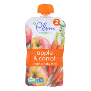 Plum Organics Baby Food - Organic -apple And Carrot - Stage 2 - 6 Months And Up - 3.5 .oz - Case Of 6 Plum Organics Baby Food - Organic -apple And Carrot - Stage 2 - 6 Months And Up - 3.5 .oz - Case Of 6