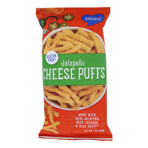 Barbara's Bakery - Cheese Puffs - Jalapeno - Case Of 12 - 7 Oz. Barbara's Bakery - Cheese Puffs - Jalapeno - Case Of 12 - 7 Oz.