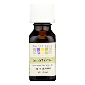 Aura Cacia - Pure Essential Oil Sweet Basil - 0.5 Fl Oz Aura Cacia - Pure Essential Oil Sweet Basil - 0.5 Fl Oz