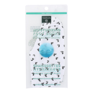Earth Therapeutics Moisturizing Foot Sock - White With Footprints - 1 Pair Earth Therapeutics Moisturizing Foot Sock - White With Footprints - 1 Pair