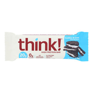 Think Products Thinkthin High Protein Bar - Cookies And Creme - 2.1 Oz - Case Of 10 Think Products Thinkthin High Protein Bar - Cookies And Creme - 2.1 Oz - Case Of 10