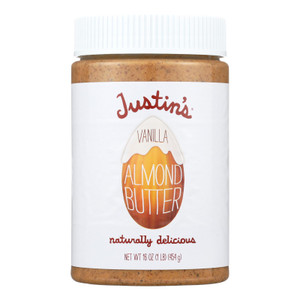 Justin's Nut Butter Almond Butter - Vanilla - Case Of 6 - 16 Oz. Justin's Nut Butter Almond Butter - Vanilla - Case Of 6 - 16 Oz.
