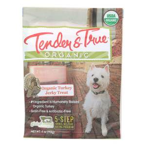 Tender & True Organic Turkey Jerky Dog Treats  - Case Of 10 - 4 Oz Tender & True Organic Turkey Jerky Dog Treats  - Case Of 10 - 4 Oz