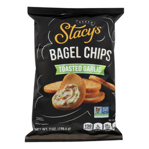 Stacy's Pita Chips Bagel Chips - Toastd Garlic - Case Of 12 - 7 Oz Stacy's Pita Chips Bagel Chips - Toastd Garlic - Case Of 12 - 7 Oz