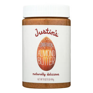 Justin's Nut Butter Almond Butter - Cinnamon - Case Of 6 - 16 Oz. Justin's Nut Butter Almond Butter - Cinnamon - Case Of 6 - 16 Oz.