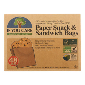 If You Care Bags - Snack And Sandwich - Paper - Unbleached - 48 Count - Case Of 12 If You Care Bags - Snack And Sandwich - Paper - Unbleached - 48 Count - Case Of 12