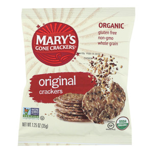 Mary's Gone Crackers Original Crackers - Case Of 20 - 1.25 Oz Mary's Gone Crackers Original Crackers - Case Of 20 - 1.25 Oz