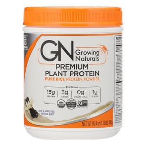 Growing Naturals Organic Raw Rice Protein - Vanilla Blast - 16.4 Oz Growing Naturals Organic Raw Rice Protein - Vanilla Blast - 16.4 Oz