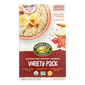 Nature's Path Organic Hot Oatmeal - Variety Pack - Case Of 6 - 11.3 Oz. Nature's Path Organic Hot Oatmeal - Variety Pack - Case Of 6 - 11.3 Oz.