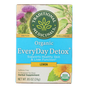 Traditional Medicinals Lemon Everyday Detox Herbal Tea - 16 Tea Bags - Case Of 6 Traditional Medicinals Lemon Everyday Detox Herbal Tea - 16 Tea Bags - Case Of 6