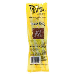 Primal Strips Vegan Jerky - Meatless - Soy - Texas Bbq - 1 Oz - Case Of 24 Primal Strips Vegan Jerky - Meatless - Soy - Texas Bbq - 1 Oz - Case Of 24