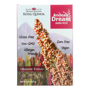 Andean Dream Gluten Free Organic Fusilli Quinoa Pasta - Case Of 12 - 8 Oz. Andean Dream Gluten Free Organic Fusilli Quinoa Pasta - Case Of 12 - 8 Oz.