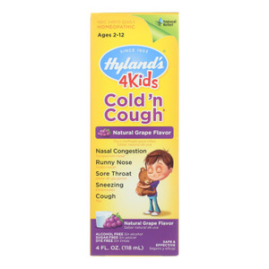 Hylands Homeopathic Cold N Cough - 4 Kids - Grape - 4 Oz Hylands Homeopathic Cold N Cough - 4 Kids - Grape - 4 Oz