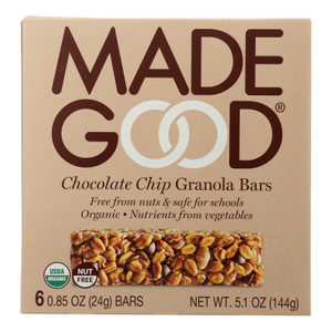 Made Good Granola Bar - Chocolate Chip - Case Of 6 - 5 Oz. Made Good Granola Bar - Chocolate Chip - Case Of 6 - 5 Oz.