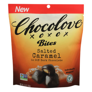 Chocolove Xoxox - Peach Bites Salted Caramel - Case Of 8 - 3.5 Oz Chocolove Xoxox - Peach Bites Salted Caramel - Case Of 8 - 3.5 Oz