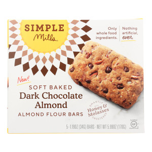 Simple Mills - Bar Sft Baked Dark Chocolate Almond - Case Of 6 - 5.99 Oz Simple Mills - Bar Sft Baked Dark Chocolate Almond - Case Of 6 - 5.99 Oz
