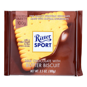 Ritter Sport Chocolate Bar - Milk Chocolate - Butter Biscuit - 3.5 Oz Bars - Case Of 11 Ritter Sport Chocolate Bar - Milk Chocolate - Butter Biscuit - 3.5 Oz Bars - Case Of 11