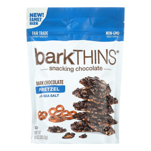 Bark Thins Snacking Dark Chocolate Pretzel - Sea Salt - Case Of 9 - 10 Oz. Bark Thins Snacking Dark Chocolate Pretzel - Sea Salt - Case Of 9 - 10 Oz.