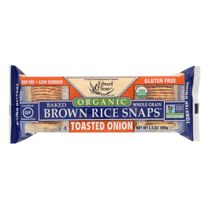 Edward And Sons Brown Rice Snaps - Toasted Onion - Case Of 12 - 3.5 Oz. Edward And Sons Brown Rice Snaps - Toasted Onion - Case Of 12 - 3.5 Oz.